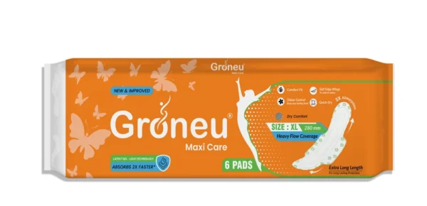 Groneu Maxi care Sanitary Pads  XL (1 Pack 6 pads)